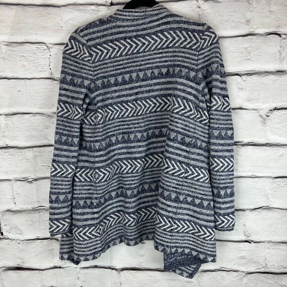 Lucky Brand Women's M Blue Aztec Boho Open Front Cardigan Sweater - Picture 7 of 7